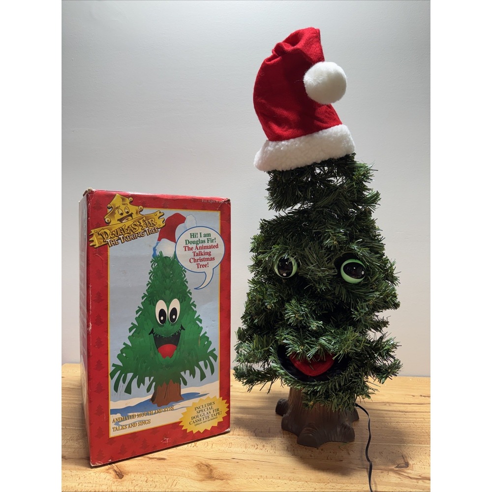 Vintage Gemmy 1996 Douglas Fir Talking Singing Christmas Tree Electric Box